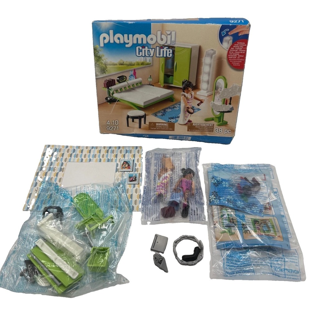 Playmobil City Life Bedroom Set 9271 Open Box 38 Pieces With Box